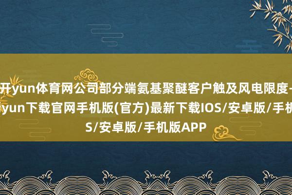 開yun體育網公司部分端氨基聚醚客戶觸及風電限度-開云kaiyun下載官網手機版(官方)最新下載IOS/安卓版/手機版APP